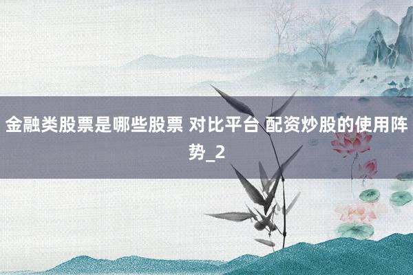 金融类股票是哪些股票 对比平台 配资炒股的使用阵势_2