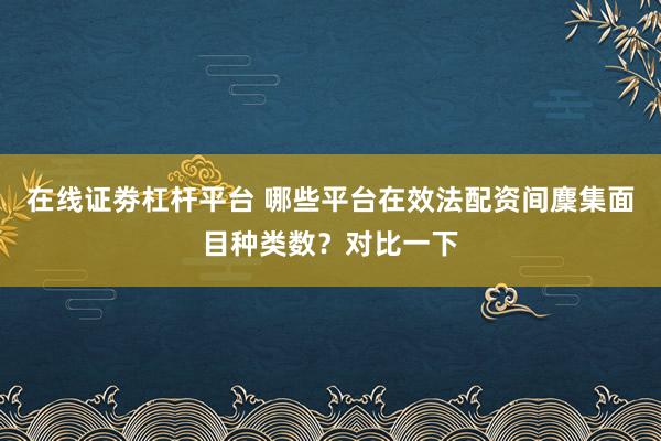 在线证劵杠杆平台 哪些平台在效法配资间麇集面目种类数？对比一下