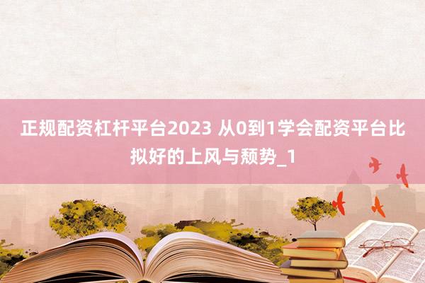 正规配资杠杆平台2023 从0到1学会配资平台比拟好的上风与颓势_1