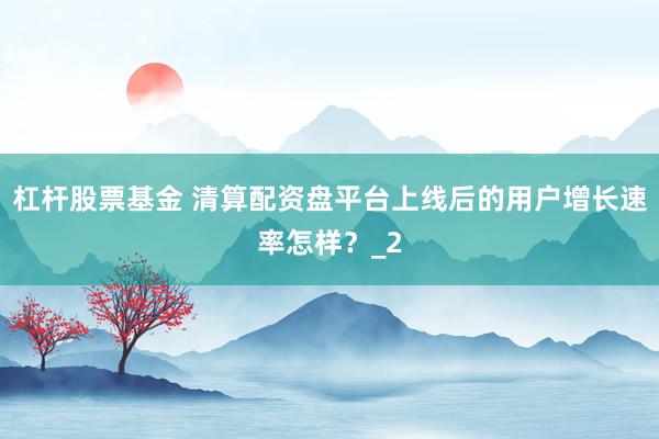 杠杆股票基金 清算配资盘平台上线后的用户增长速率怎样？_2