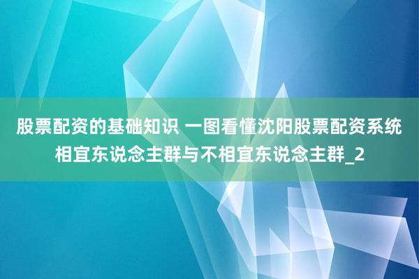 股票配资的基础知识 一图看懂沈阳股票配资系统相宜东说念主群与不相宜东说念主群_2