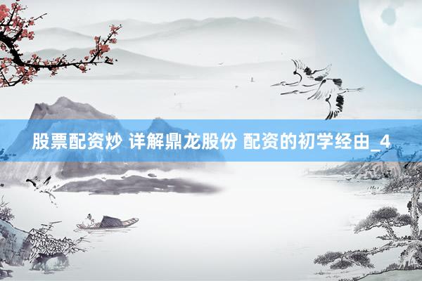股票配资炒 详解鼎龙股份 配资的初学经由_4