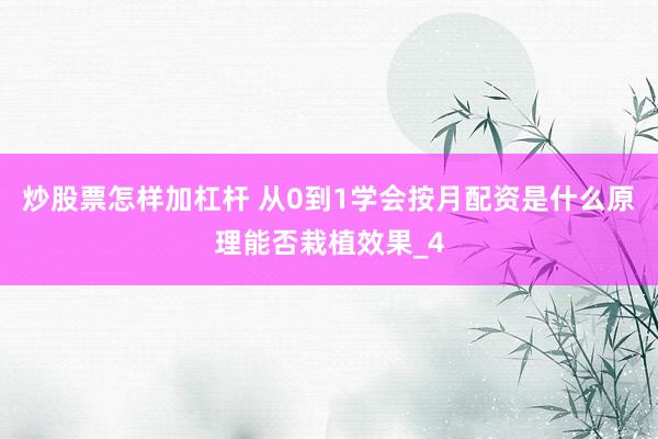 炒股票怎样加杠杆 从0到1学会按月配资是什么原理能否栽植效果_4