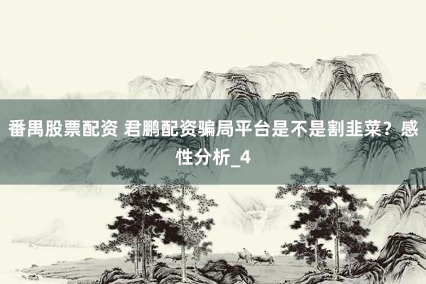 番禺股票配资 君鹏配资骗局平台是不是割韭菜？感性分析_4