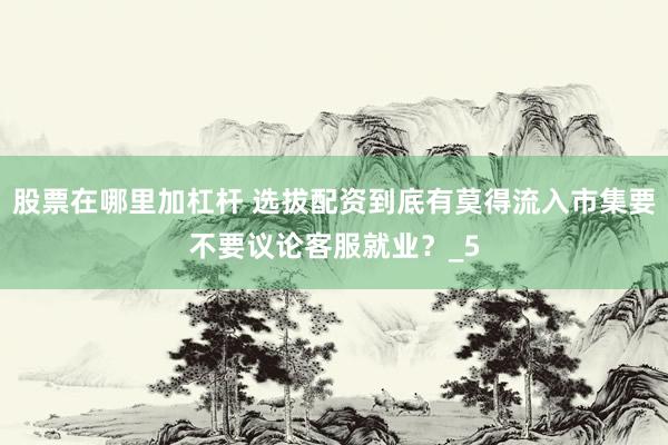 股票在哪里加杠杆 选拔配资到底有莫得流入市集要不要议论客服就业？_5
