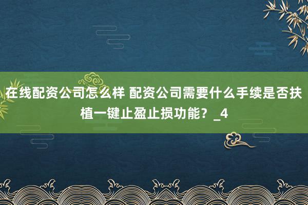 在线配资公司怎么样 配资公司需要什么手续是否扶植一键止盈止损功能？_4