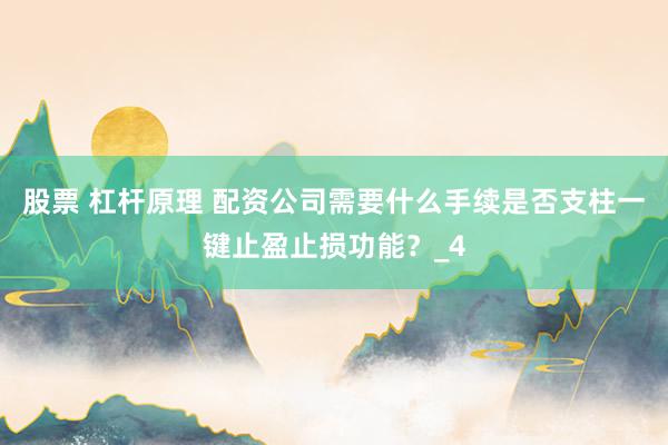 股票 杠杆原理 配资公司需要什么手续是否支柱一键止盈止损功能？_4