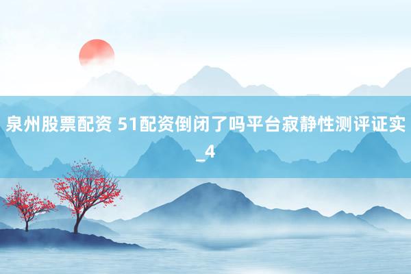 泉州股票配资 51配资倒闭了吗平台寂静性测评证实_4
