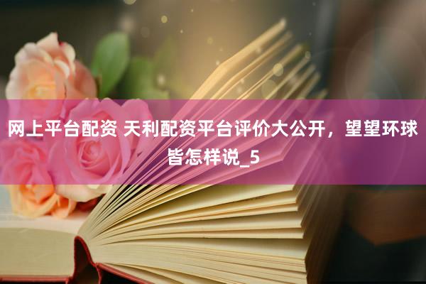 网上平台配资 天利配资平台评价大公开，望望环球皆怎样说_5